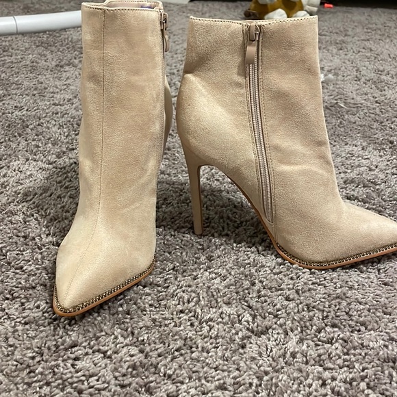 Taupe rhinestone boots - Picture 1 of 3